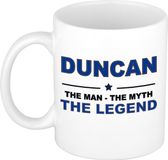 Bellatio Decorations naam cadeau mok - Duncan - man myth legend - koffiemok - 300 ml - collega - vaderdag