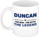 Bellatio Decorations naam cadeau mok - Duncan - man myth legend - koffiemok - 300 ml - collega - vaderdag