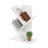 Furinno Boomboekenplank 3-laags vloerstaande boom boekenkast, wit
