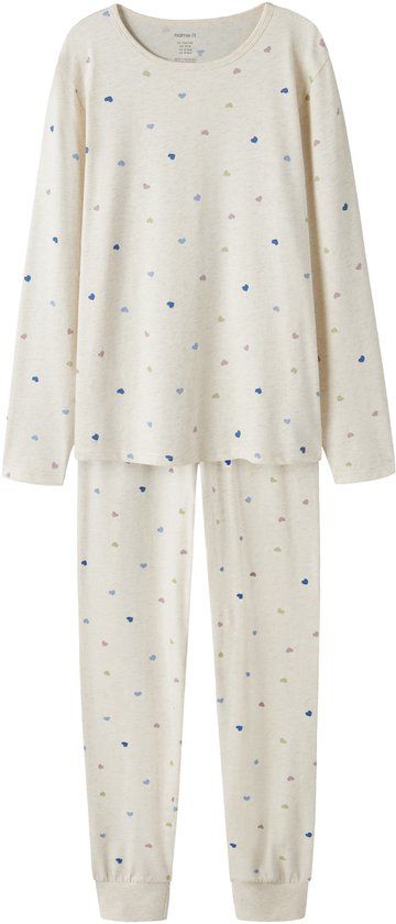 Name it Pyjama Biologisch katoen Vrouwen Lange mouw Gestipt Peyote Melange 86/92