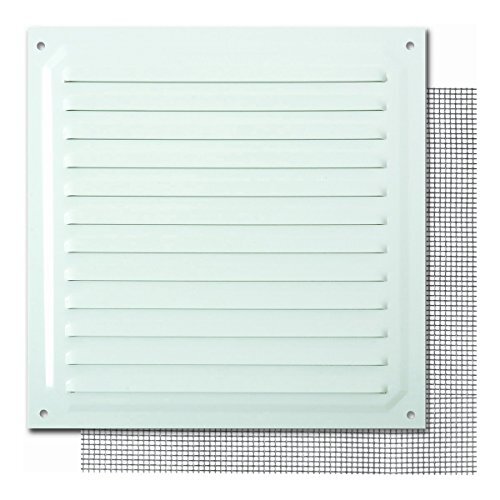 Brinox b73040d ventilatierooster met vliegengaas (20 x 20 cm) kleur wit gelakt