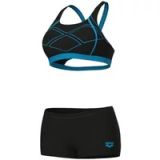 Arena Dames zwempak 2-delig Graphic Pro zwart/turquoise