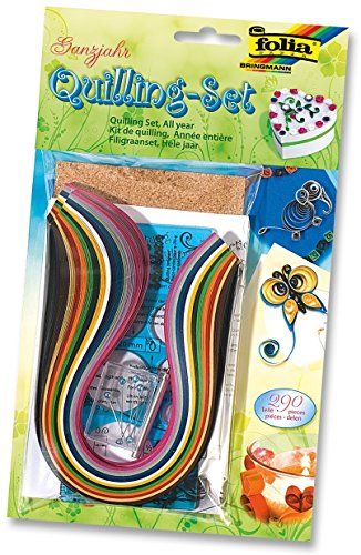 Folia Panda Folia 12819 - Quilling Set het hele jaar, papierstroken, 290-delig