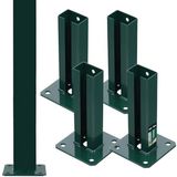 KOTARBAU® 4 Stuks Paalhouder, Poedergecoat Staal, Paalvoet, 60 x 40 mm, om te Schroeven, Groen, Paalsteun, Weerbestendig