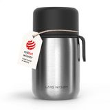 LARS NYSØM Vacuüm Geïsoleerde Voedselcontainer van Roestvrij Staal - Lekvrije Lunchpot voor Warme en Koude Gerechten, Brede Thermosbeker voor Soep, Werk & Reizen (Stainless Steel)