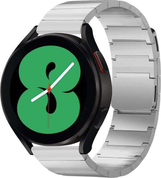Selencia Stalen magnetisch 20 mm bandje - Zilver - Geschikt voor Samsung Galaxy Watch, Garmin, Huawei, Polar, Suunto - One size