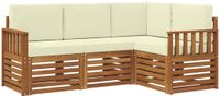 vidaXL Bankset voor buiten, 4-delig, naturel en crème, polyester