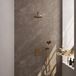 Brauer Gold Carving Thermostatische Regendoucheset Inbouw - Hoofddouche 20 cm - Rechte Wandarm - 3 Weg - Handdouche 3 Standen - Doucheslang - Wandaansluitbocht - Geborsteld Goud