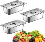 Set de panure 3 pièces - Inox avec couvercle