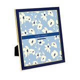 Laura Ashley 8x10 Marinekleurige emaille fotolijst, gouden metalen rand met ezel