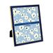 Laura Ashley 8x10 Marinekleurige emaille fotolijst, gouden metalen rand met ezel