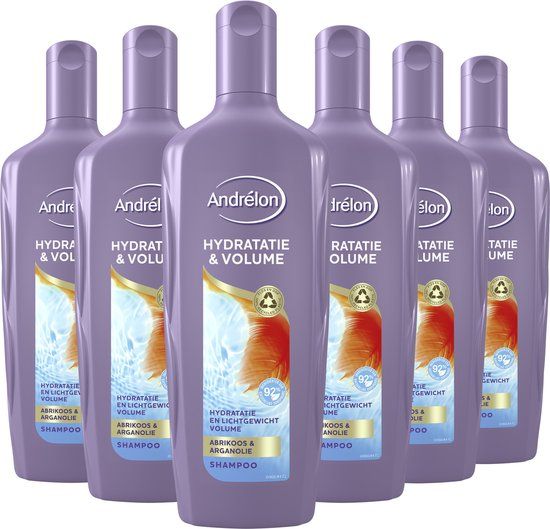 Andrélon Hydratatie & Volume Shampoo - 6 x 300 ml - Voordeelverpakking