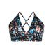 Zizzi voorgevormde triangel bikinitop CAANNE zwart/multi