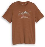 Tom Tailor T-shirt met print - Maat L - brown olive injected stripe