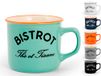 Home Bistro Set van 2 theekopjes zonder schotel, steengoed, meerkleurig, 6 eenheden (pak van 1)
