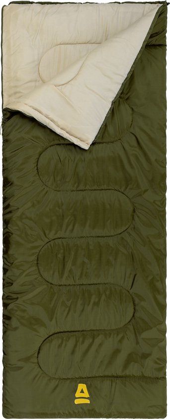 Abbey Camp Dekenmodel Slaapzak - Groen - 210 x 85 cm - 2 Seizoenen - Rechts