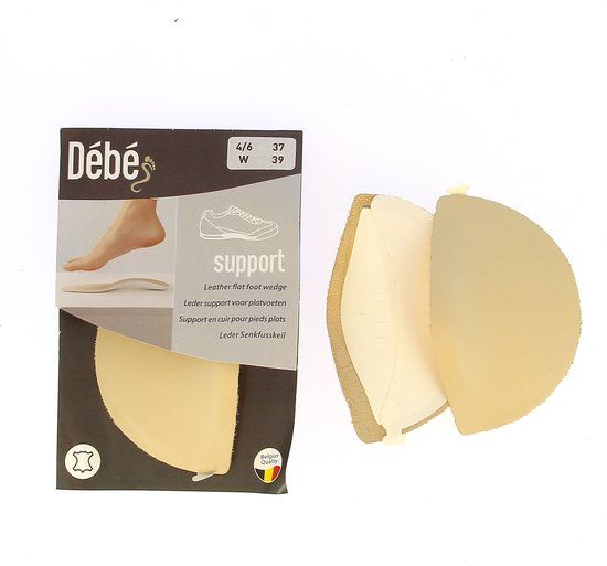 DEBE support - Voetholtesteun voor platte voeten - 37-39 - Unisex - Leer - 1 paar