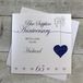 Echtgenoot White Cotton Cards LLA65H Wenskaart voor de 65e trouwdag, motief liefdeslijn, saffierblauw