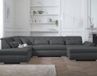Mobilier Vermont Hoekbank 7 zitplaatsen Zwart, Grijs