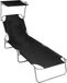 Maison Exclusive - Chaise longue pliable avec auvent noir Aluminium