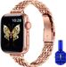 By Qubix - Stalen slim fit band - Rosé goud - Geschikt voor Apple Watch 44mm / 45mm / 46mm / 49mm