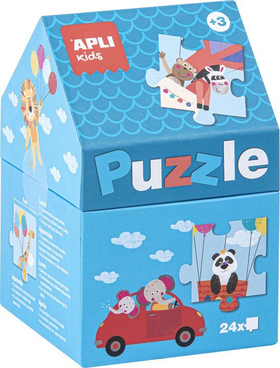 Apli Kids Puzzel Dieren op Reis - 24 Puzzelstukken