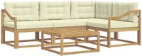 vidaXL Hoek loungeset 4 zitplaatsen Wit en crème Polyester