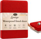 Lantigo Hoeslaken Badstof Waterdicht 120x200 cm Rood