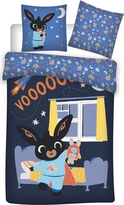 Bing Dekbedovertrek 140 x 200 cm - Katoen - Blauw - Eenpersoons