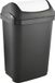 Ibenzoa® Robuuste afvalbak met afneembaar scharnierdeksel – 25 liter, grafietgrijs, kunststof (PP), 33,5 x 25,5 x 53,5 cm, ruimtebesparend voor keuken en kantoor