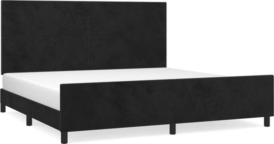 vidaXL Bedframe fluweel zwart 200x200 cm