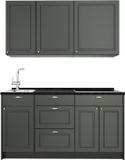 Vicco Eenpersoonskeuken Fame-Line, Groen-Goud Landhuis/Antraciet, 150 cm zonder werkblad