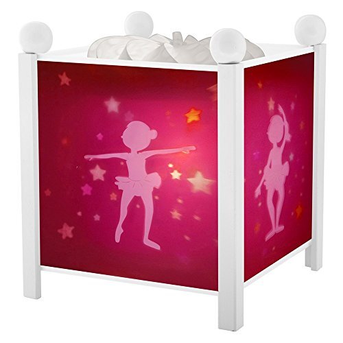 Trousselier - Ballerina - nachtlampje - magische lantaarn - ideaal geboortegeschenk - kleur hout wit - geanimeerde afbeeldingen - rustgevend licht - 12V 10W gloeilamp inclusief - EU-stekker