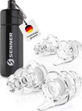 Senner ® MusicPro Oordoppen | Gehoorbescherming voor Concerten, Muziek, Disco, Festivals - Extra Zachte Oordopjes voor Volwassenen, Transparant - met Aluminium Houder