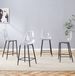 MODENUIT Tabouret de bar Set van 4 Transparent/Noir