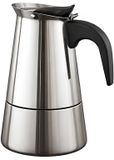 Cheffinger Machine à café italienne en Inox 9 tasses Compatible induction pour café moka, Argent