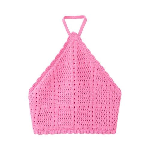 Mango Kids gehaakte haltertop - roze
