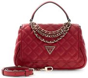 GUESS Giully II Top Handle Flap Bag Dark Cherry donkerrood