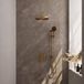 Brauer Gold Edition Thermostatische Regendoucheset Inbouw - Hoofddouche 30 cm - Gebogen Wandarm - 3 Weg - Handdouche 3 Standen - Doucheslang - Geintegreerde Glijstang - Geborsteld Goud