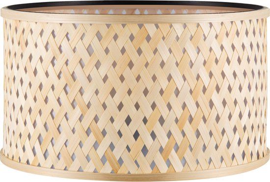 Home Sweet Home Bamboo Lampenkap - Cilindrisch - Beige - Boheemse stijl - ø40 x 22 cm - E27 fitting