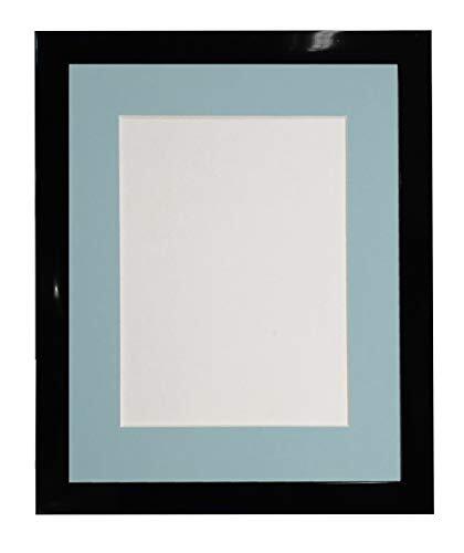 FRAMES BY POST 0.75 Inch Zwart Foto Frame met Blauwe Mount 14 x11 Afbeeldingsgrootte 12 x 8 Inch Plastic Glas