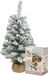 Merkloos / Sans marque Kaemingk B.V. Mini kerstboom - besneeuwd - H60 cm - met kerstverlichting - warm wit - kunstboom