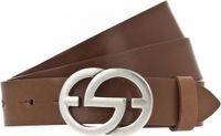 Vanzetti Leren riem Full Leather Buckel Belt W100 Mid Brown terracotta