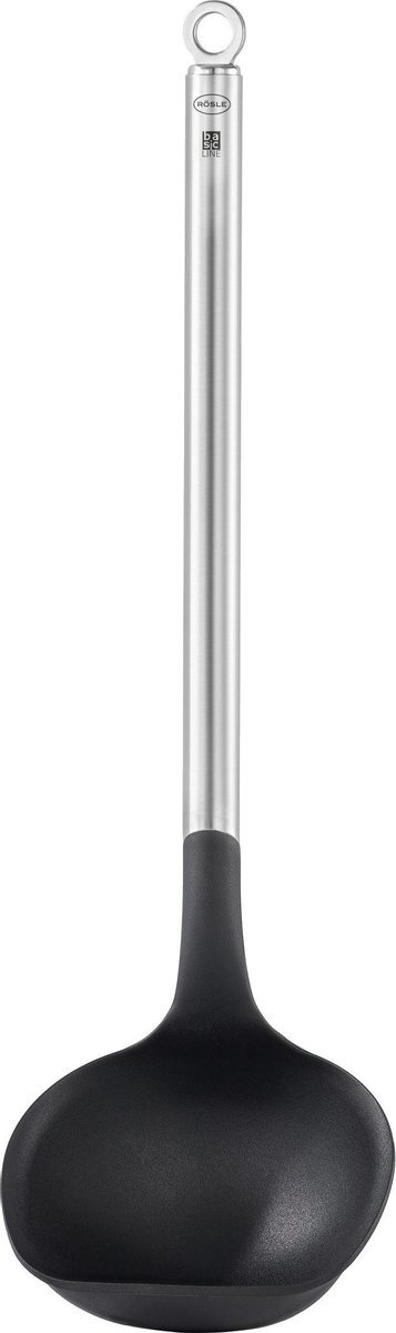 Rösle Pollepel Basic Line 30 Cm Rvs Zilver/zwart