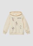 s.Oliver Sweatshirt met capuchon en pailletten, lichtbeige, maat 116/122