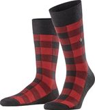 Burlington Buffalo Check gedessineerd wol sokken heren zwart - maat 40-46