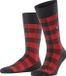Burlington Buffalo Check gedessineerd wol sokken heren zwart - maat 40-46