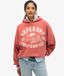 Superdry Lo-Fi Outdoor Hoodie Oversized Rose & Crème Taille 36