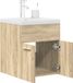 Maison Exclusive - Meuble sous-lavabo avec lavabo encastré et robinet, finition chêne Sonoma