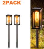Lampes solaires - 2 pièces, statues de jardin décoratives - Fonctionnent à l'énergie solaire - Étanche - Avec piquet de terre - Convient pour les allées et les terrasses